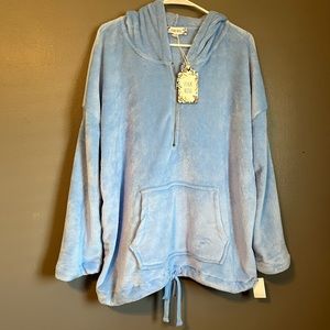 16.5 NWT Pink Rose Sz 1X Sherpa Faux Fur Hoodie!